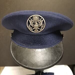 USAF Military Armed Forces Hat Epaulets Service Man's  Blue Bancroft Cap Co.